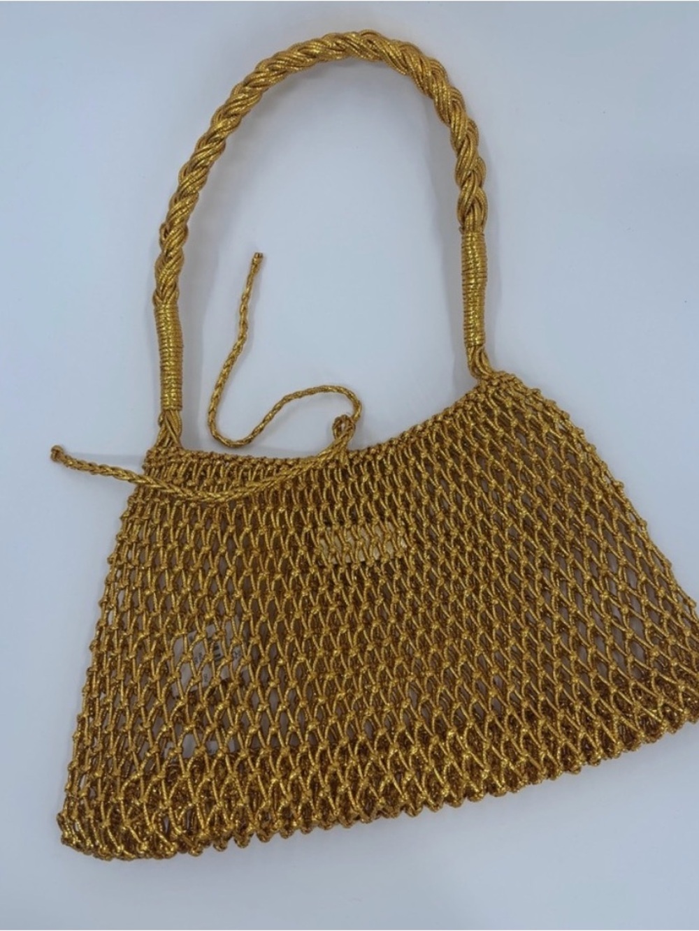 J. Crew Gold Woven Mesh Shoulder Bag - Picture 2 of 2